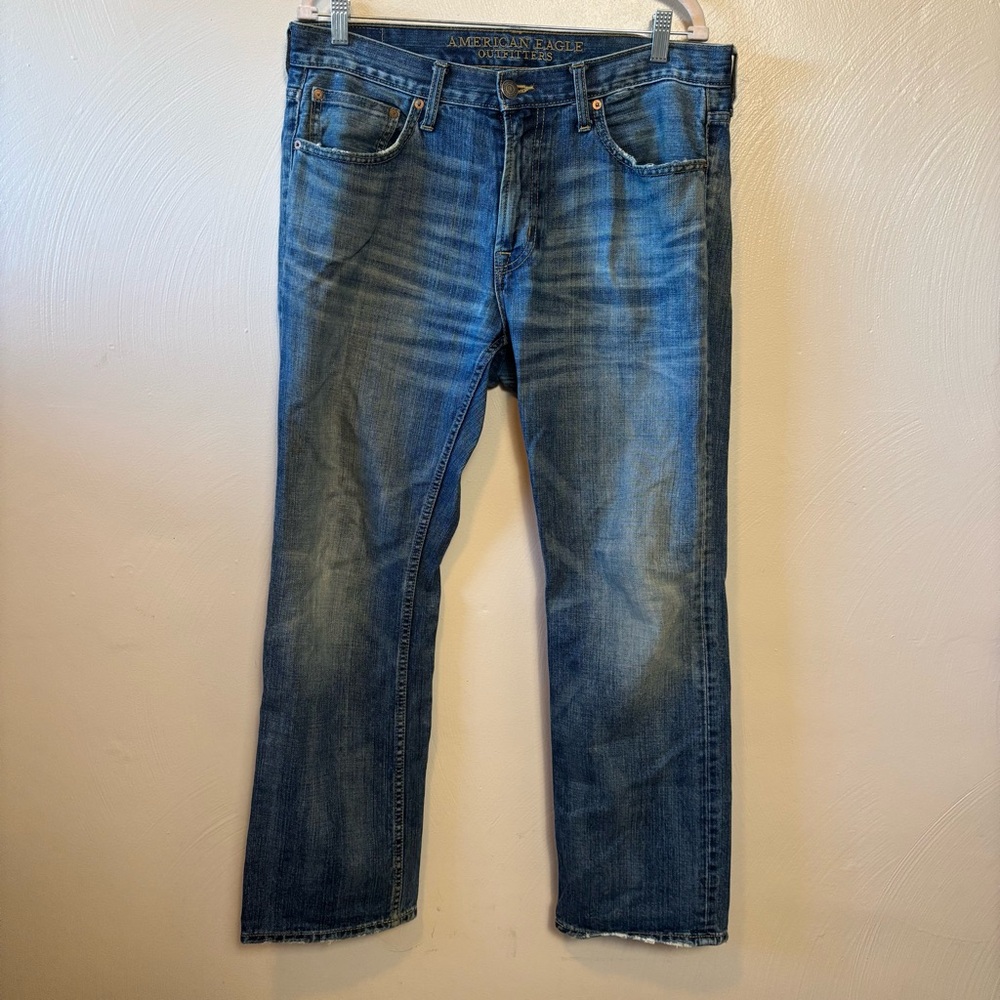 American Eagle Jeans‎ Men's Original Straight Blue 33 x 30 HOLE